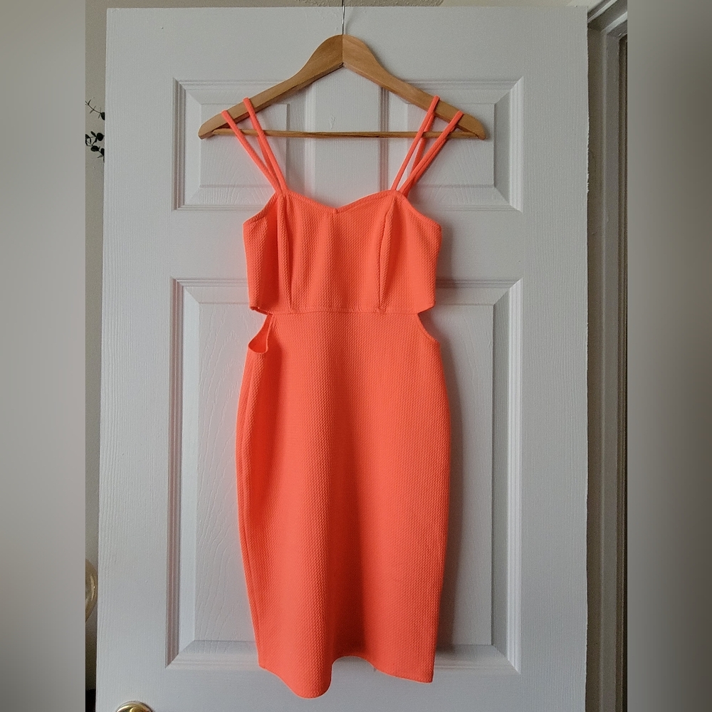 Vibrant Orange Sleeveless Dress